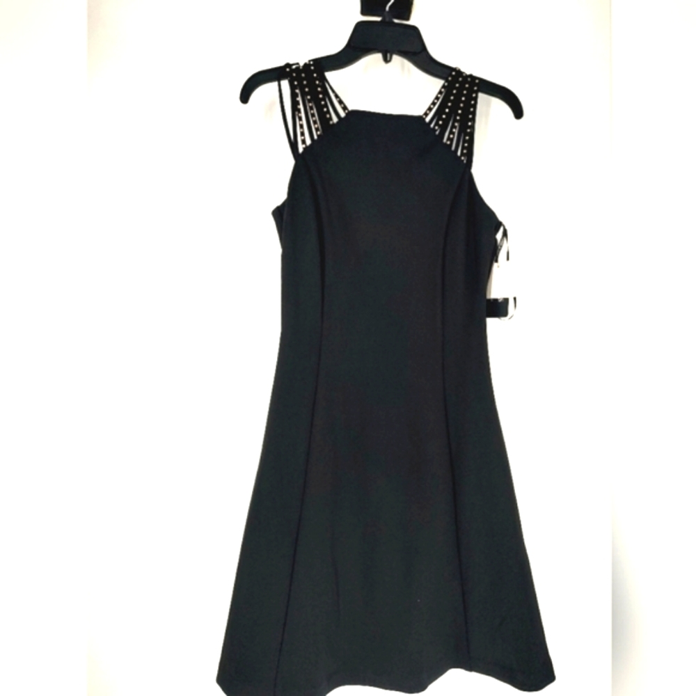 Guess Los Angeles Black Sleeveless A - Line Dress